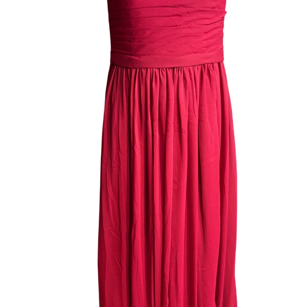 Azazie Red formal Gown chiffon strapless sweetheart neckline ruched fitted - Picture 4 of 14